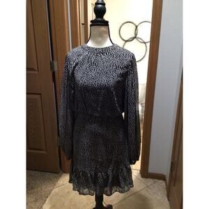 She + Sky Long Sleeve Sheer Black Dress – Zipper Back – NWT Size M